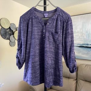 Purple Laura Scott Women’s Long Sleeve Blouse (M)